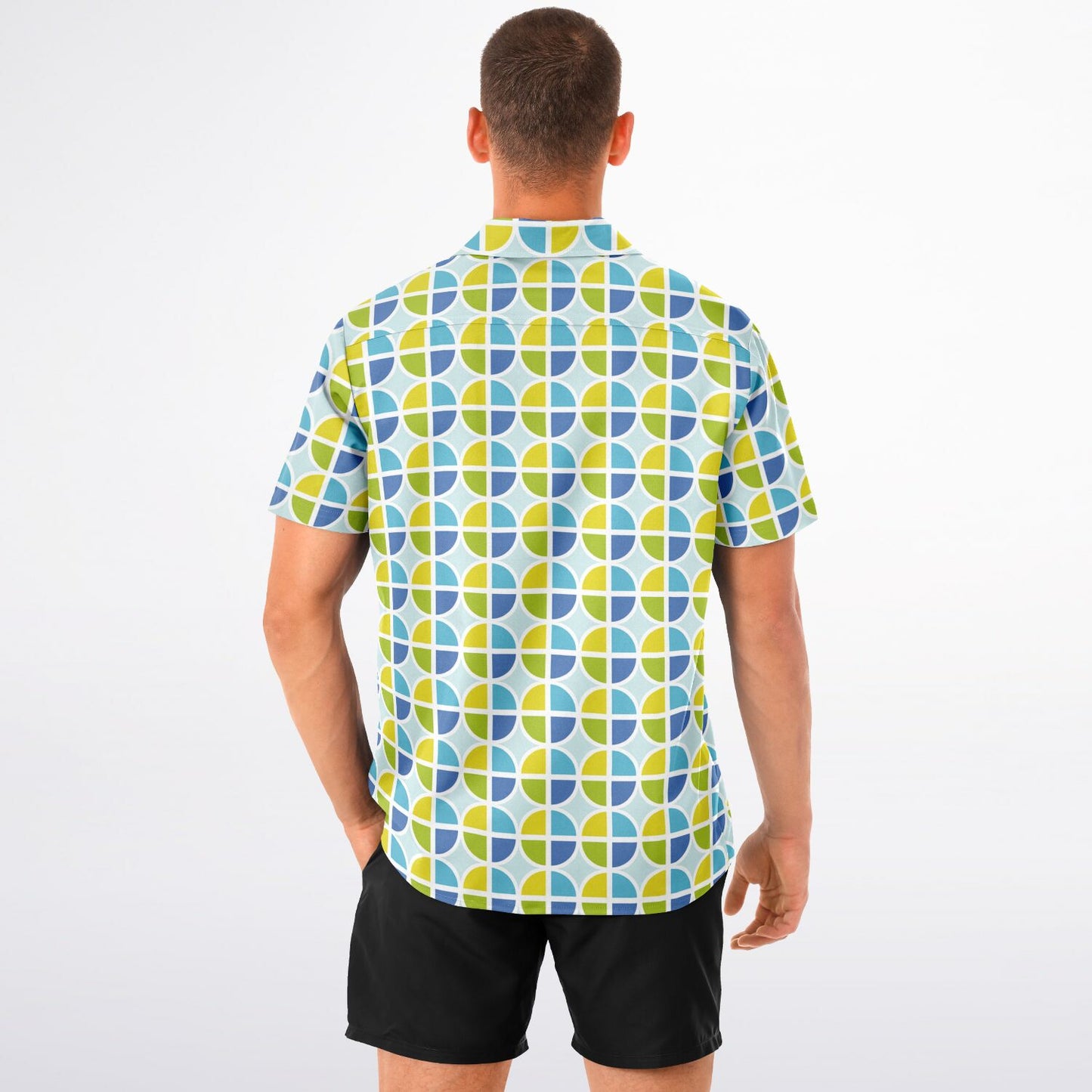 "A View From Up The Coast" Short Sleeve Button-Down Shirt
