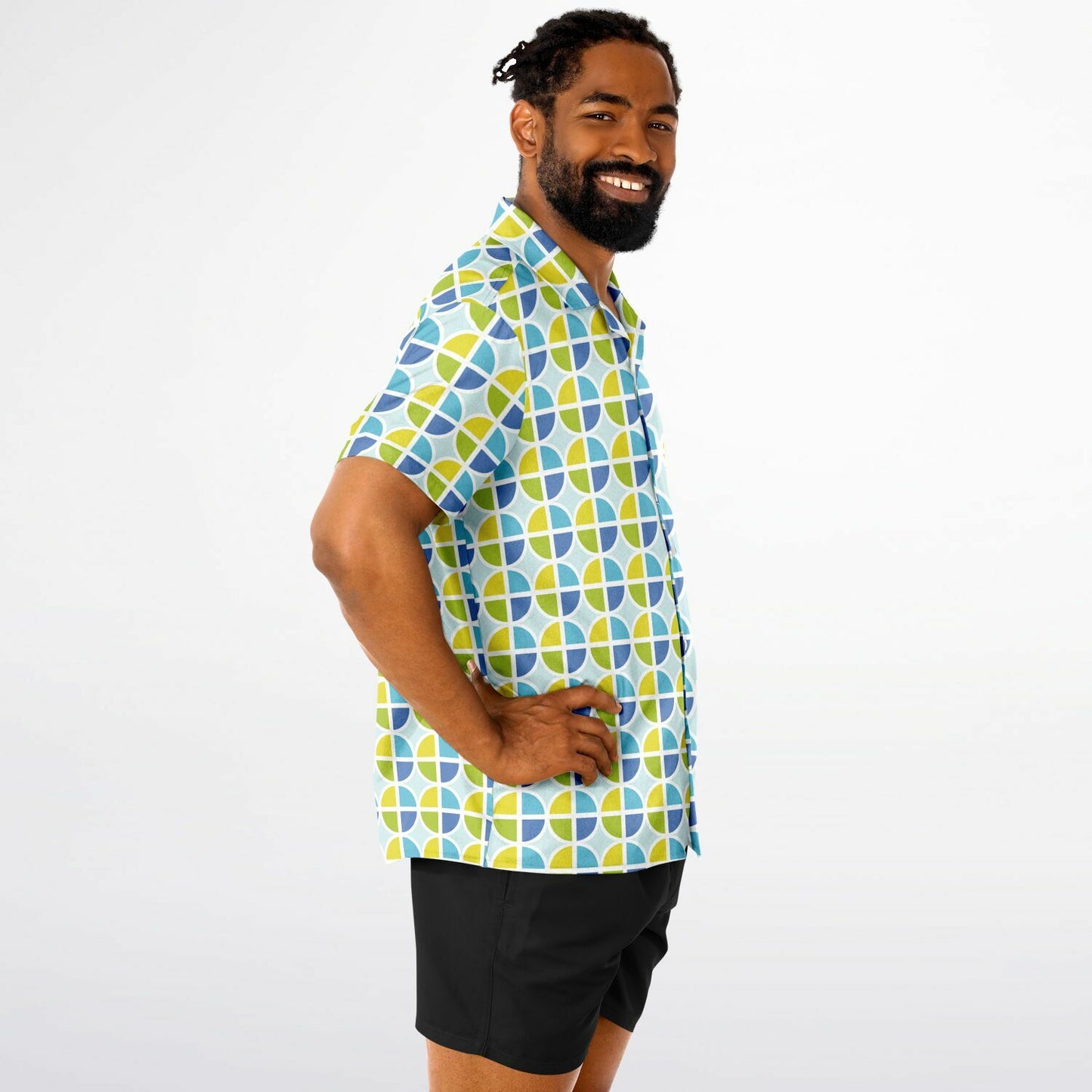 "A View From Up The Coast" Short Sleeve Button-Down Shirt