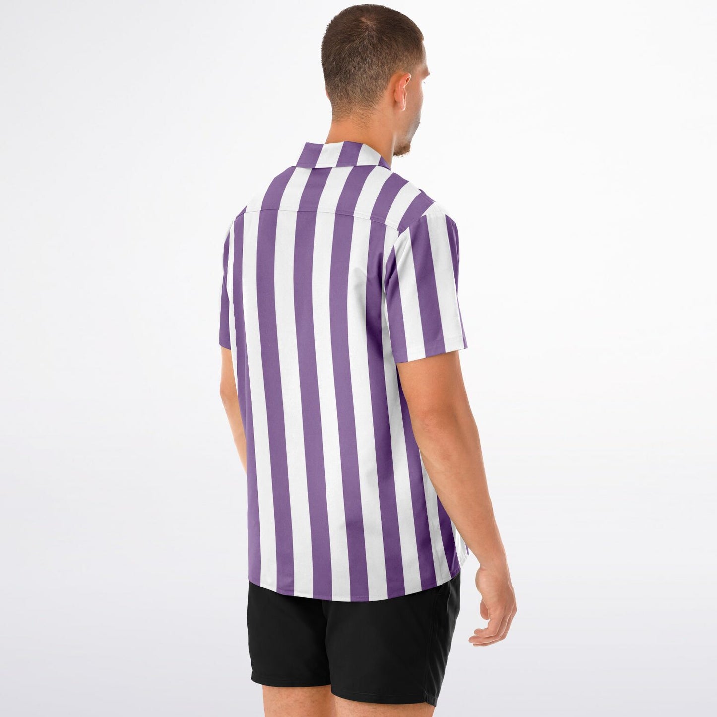 'Beachboy Orchid' Striped Short Sleeve Button-Down Shirt