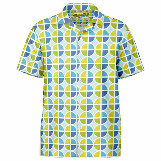 "A View From Up The Coast" Short Sleeve Button-Down Shirt