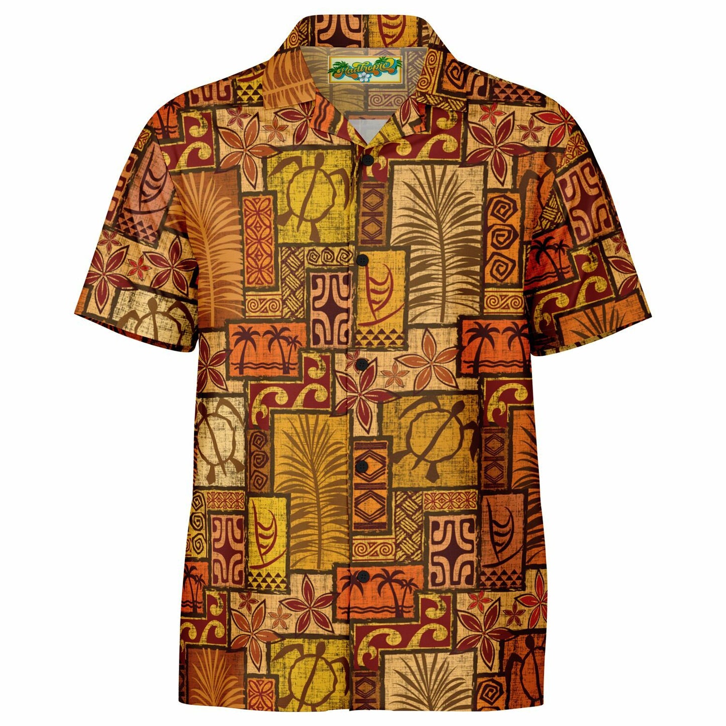 Moku Malihini Pele Sunset Short Sleeve Button-Down Shirt