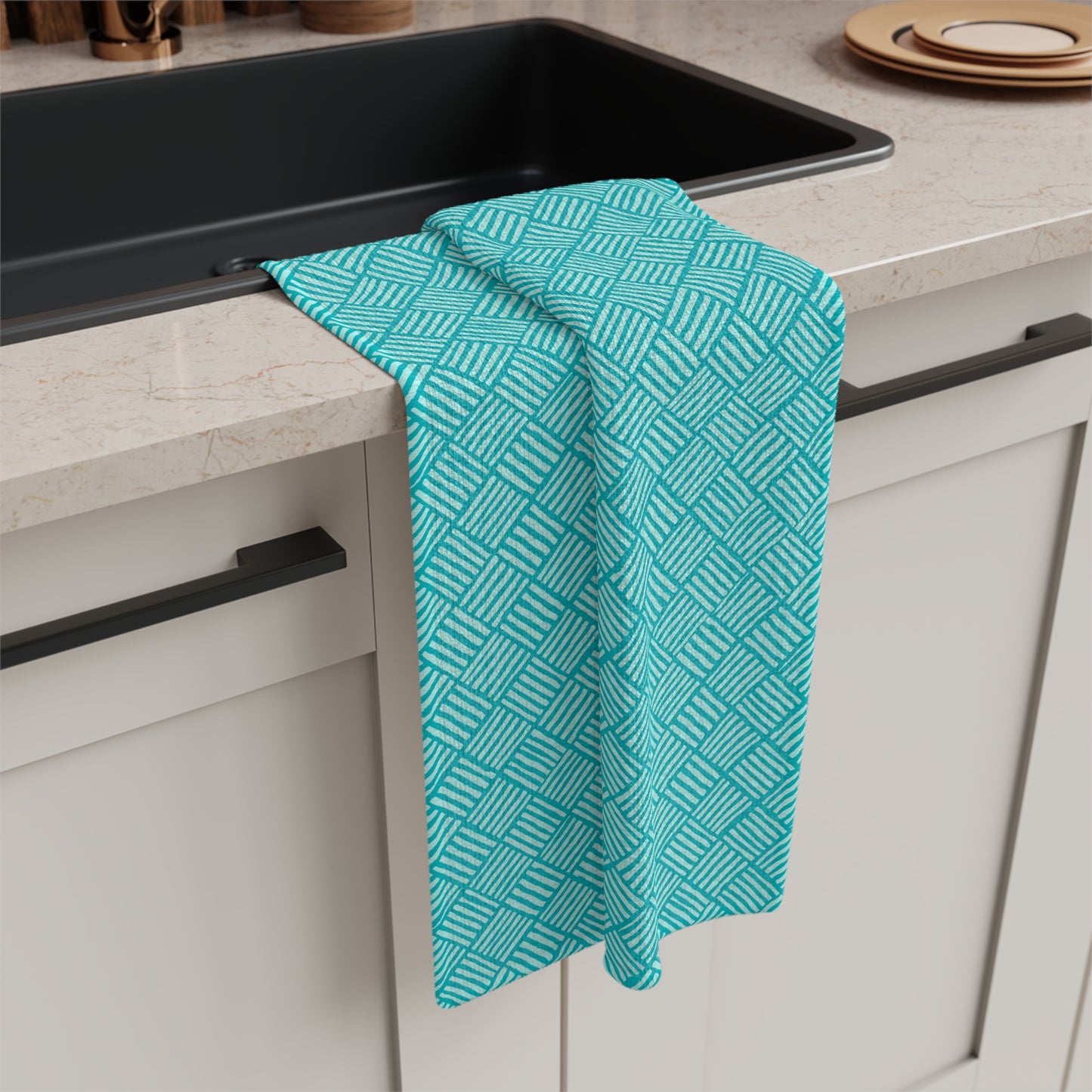 Turquoise Surf Weave - Soft Tea Towel