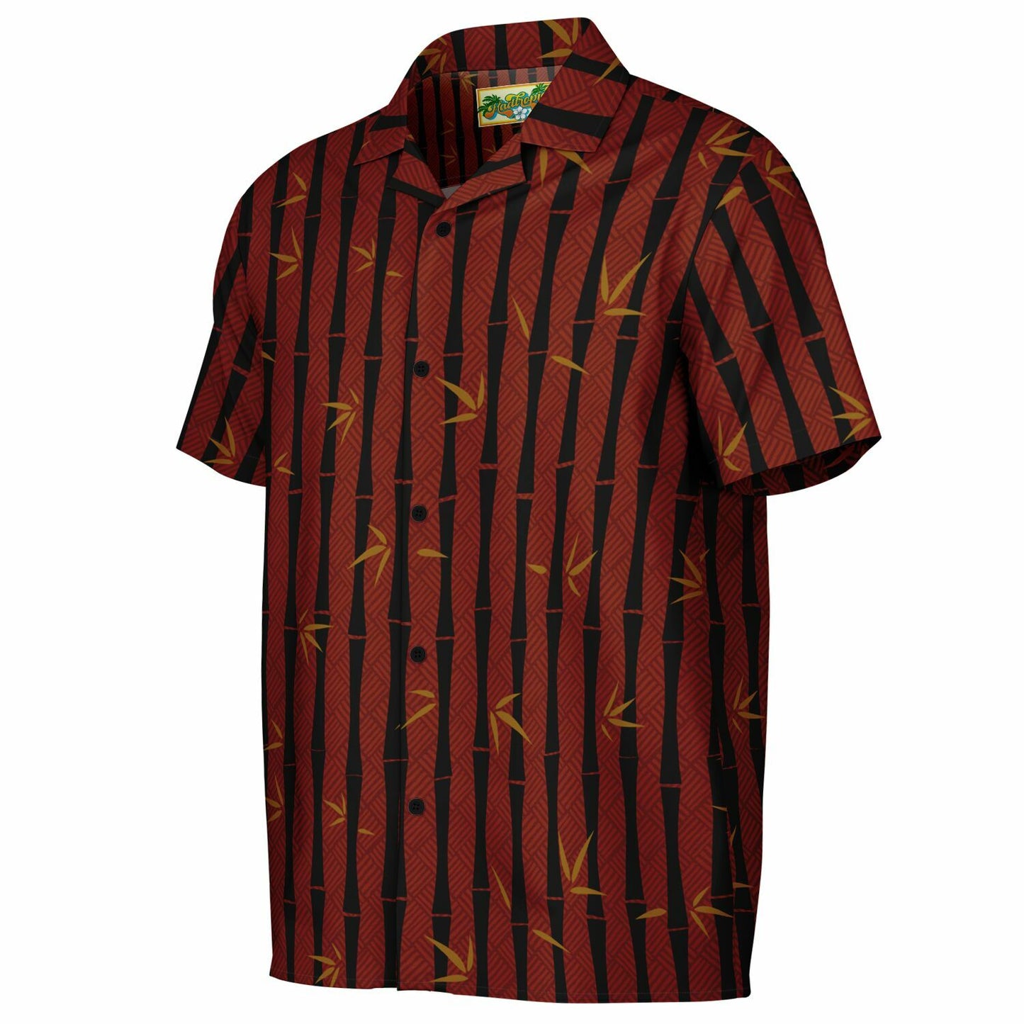 'Bamboo Black' Short Sleeve Button-Down Shirt