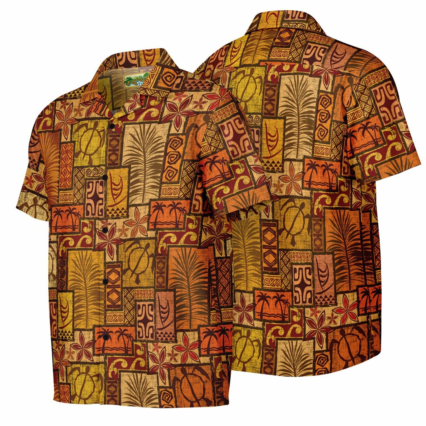 Moku Malihini Pele Sunset Short Sleeve Button-Down Shirt