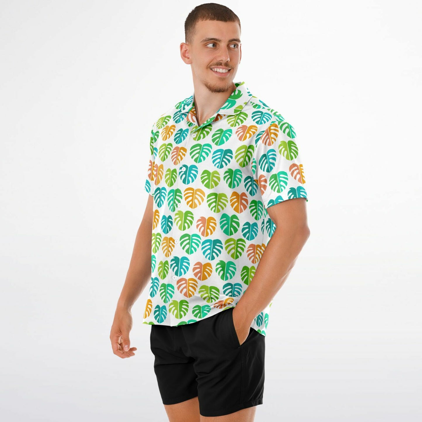 'Delicious Monsters' Short Sleeve Button-Down Shirt