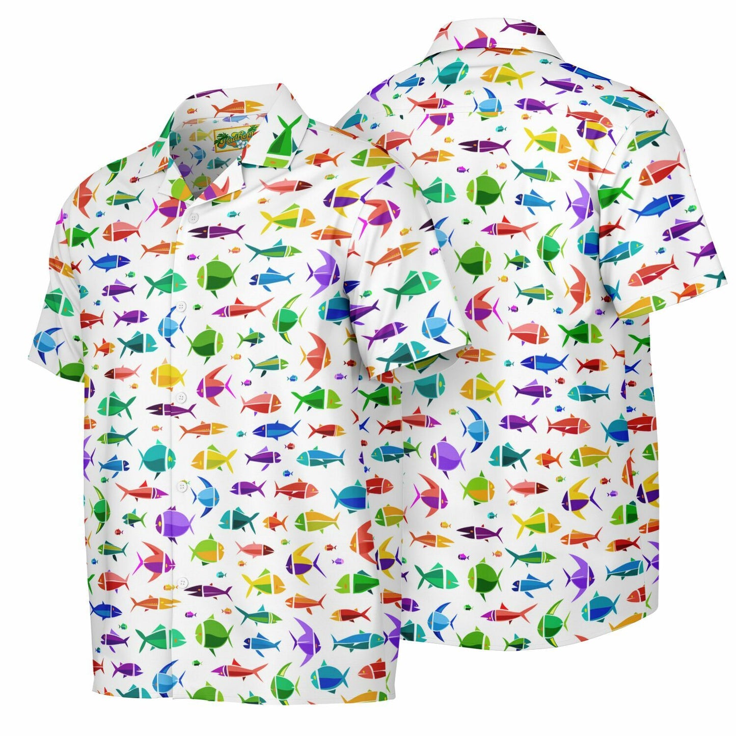 'Fishies' Short Sleeve Button-Down Shirt