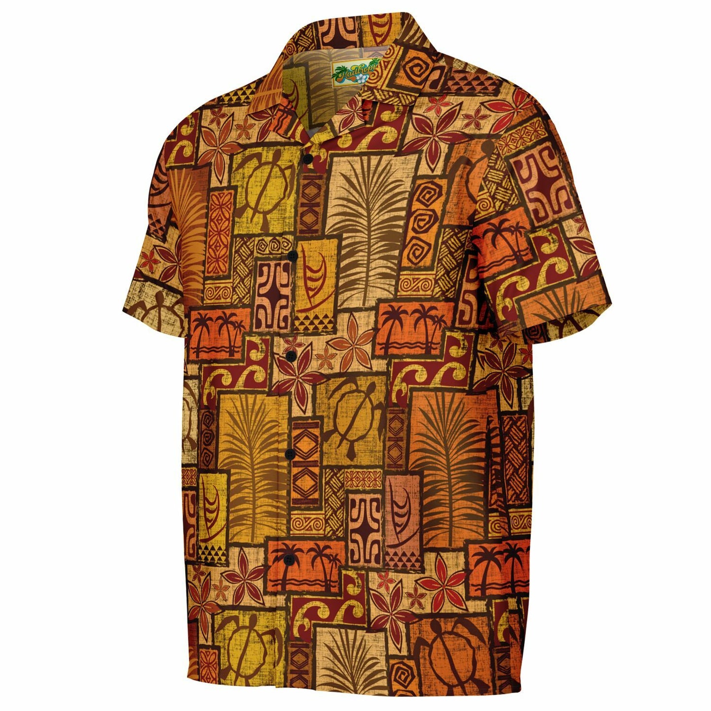 Moku Malihini Pele Sunset Short Sleeve Button-Down Shirt