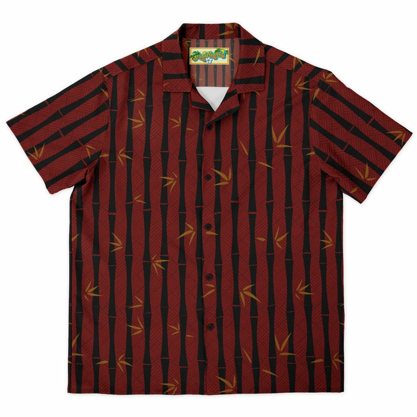 'Bamboo Black' Short Sleeve Button-Down Shirt