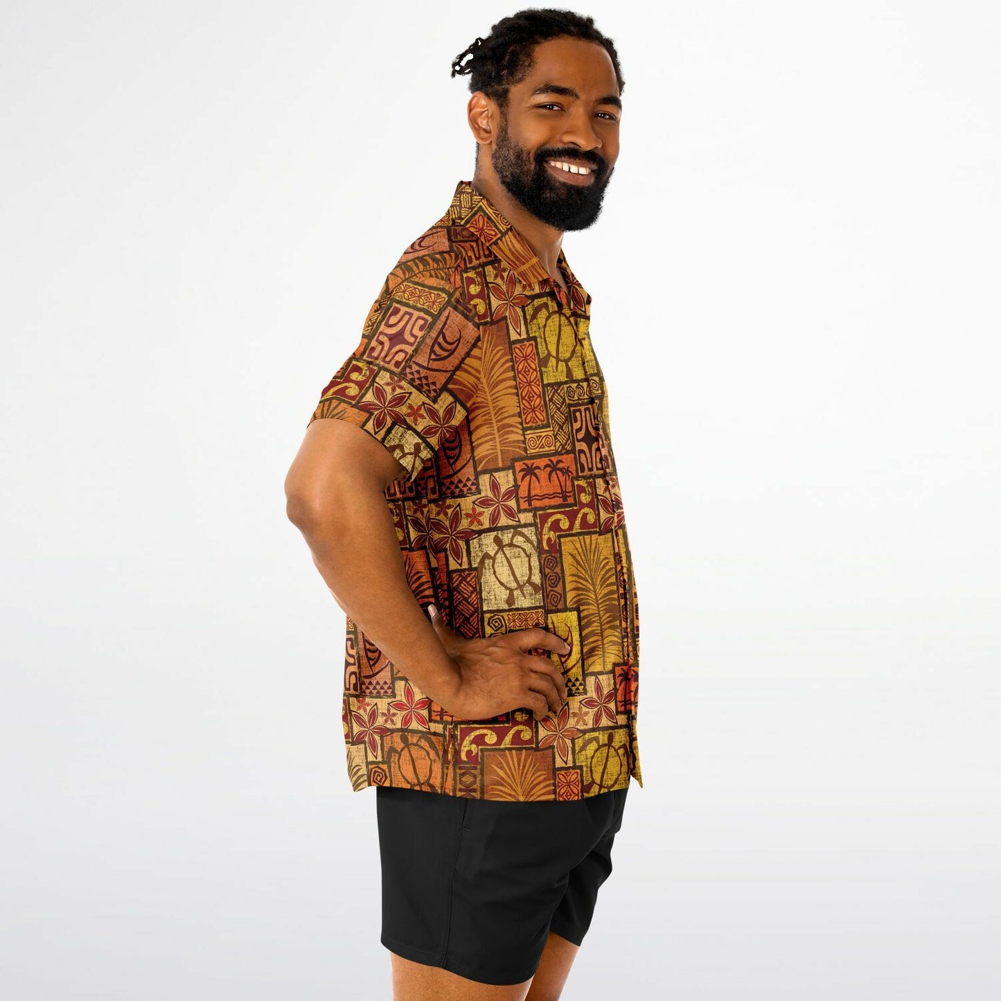 Moku Malihini Pele Sunset Short Sleeve Button-Down Shirt