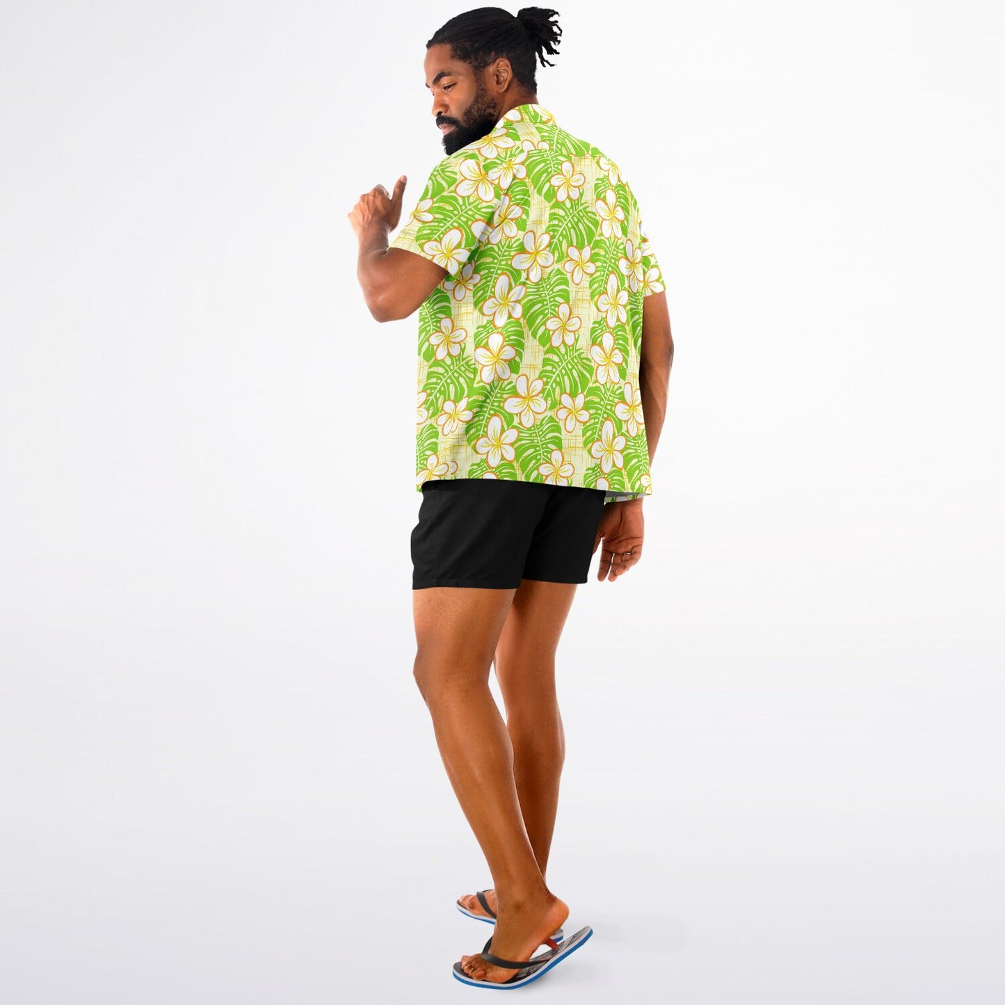 'Summer Beach' Short Sleeve Button-Down Shirt