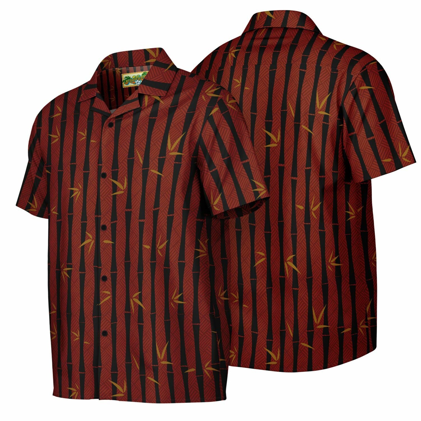 'Bamboo Black' Short Sleeve Button-Down Shirt