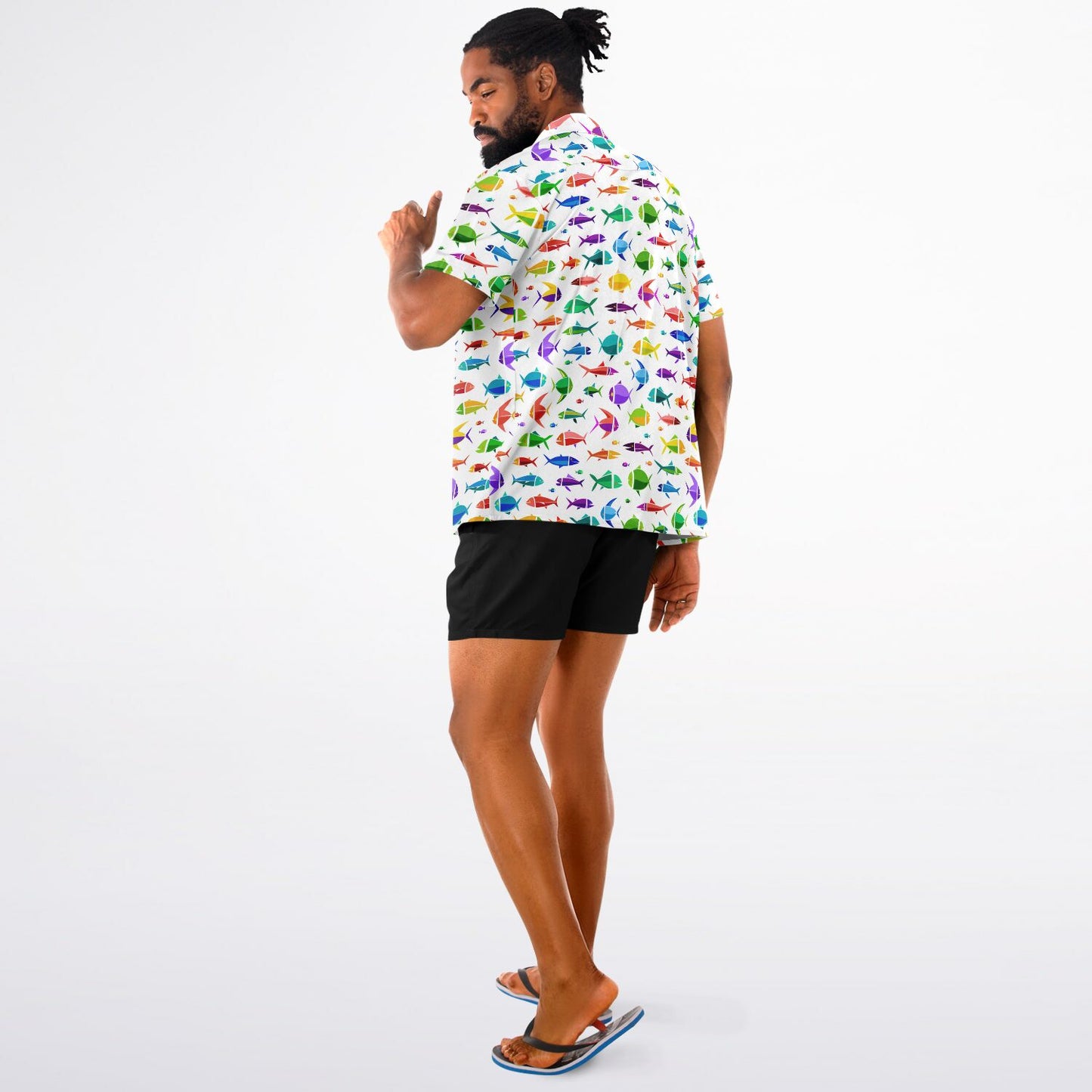 'Fishies' Short Sleeve Button-Down Shirt