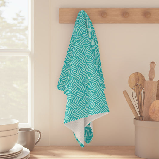 Turquoise Surf Weave - Soft Tea Towel