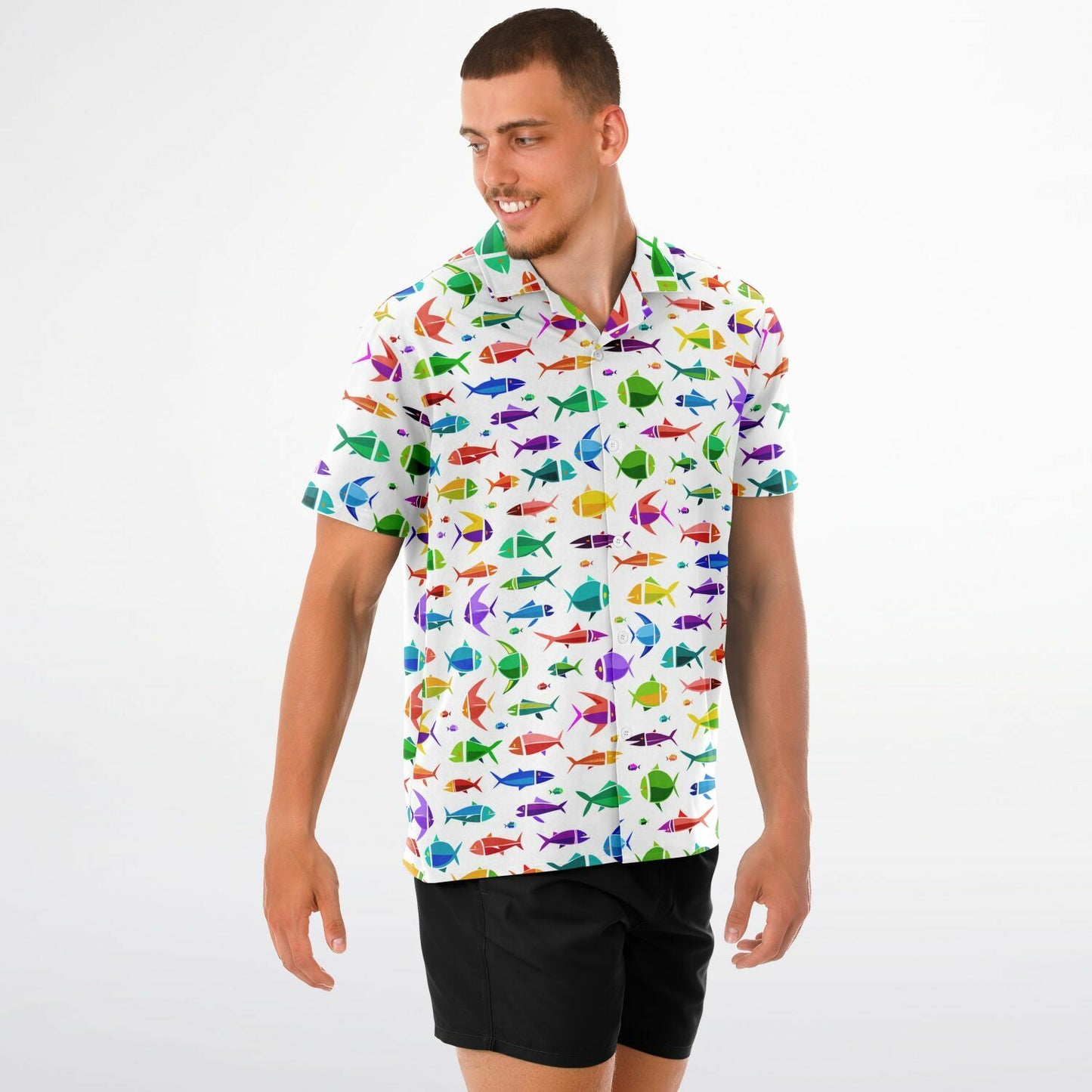 'Fishies' Short Sleeve Button-Down Shirt