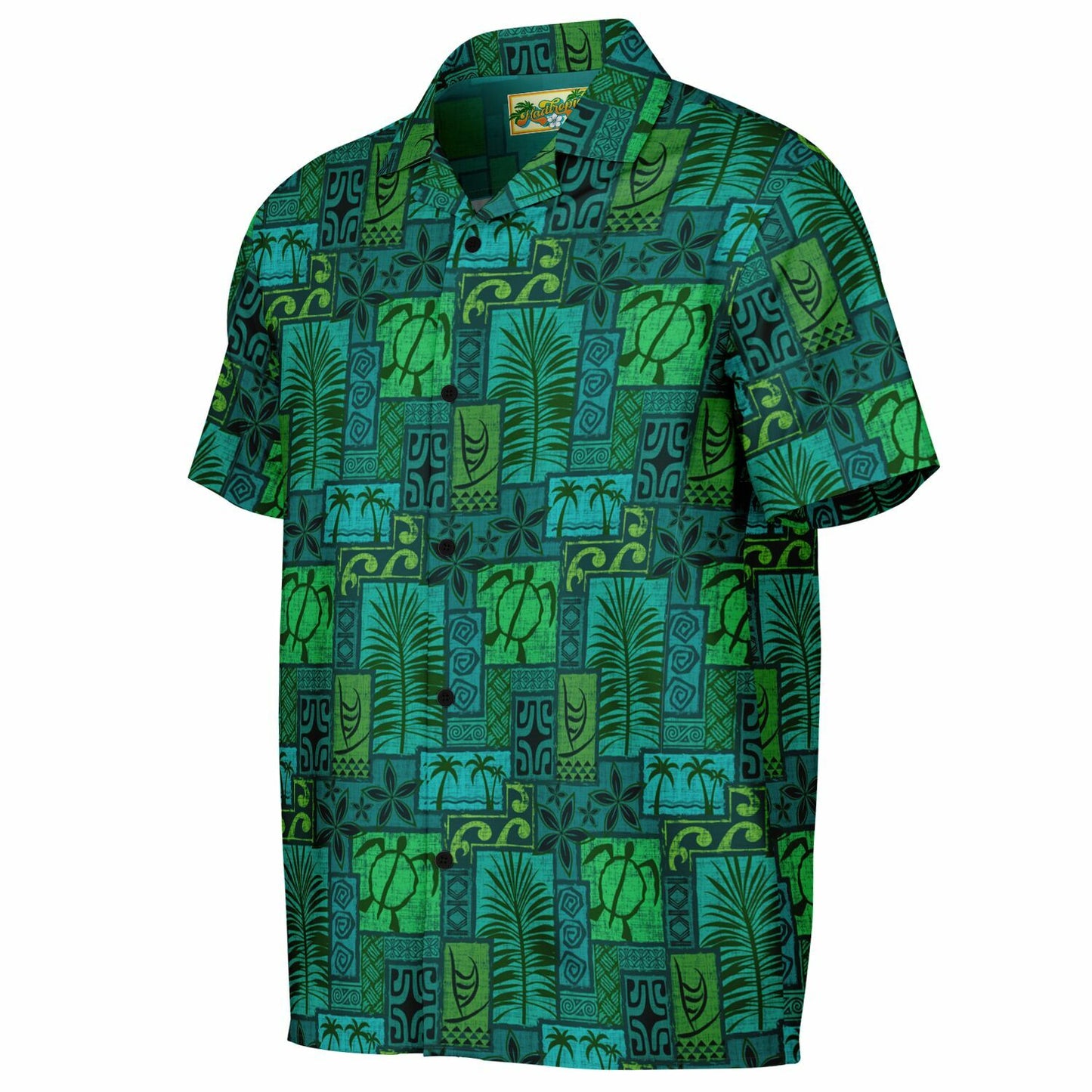 Moku Malihini Green Forest Short Sleeve Button-Down Shirt - AOP