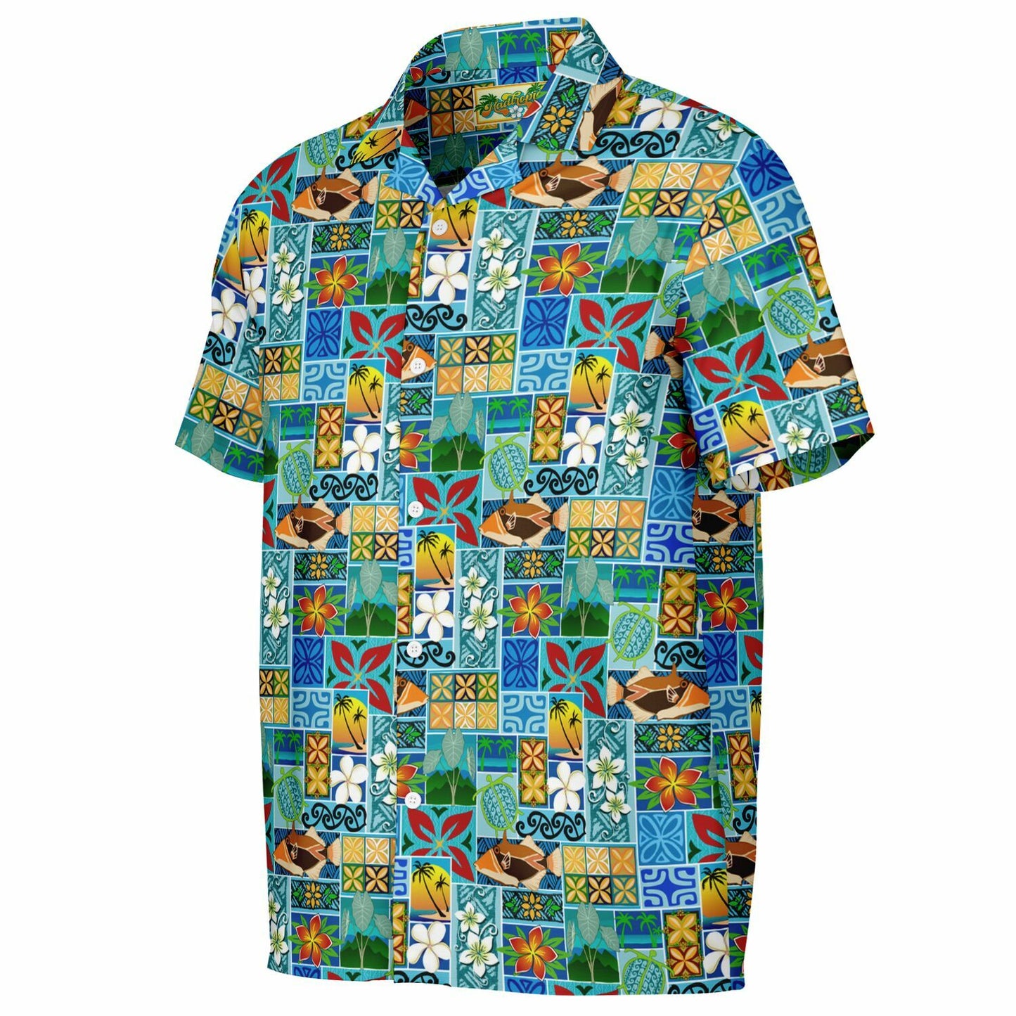 New Hawaiian Motif Short Sleeve Button-Down Shirt