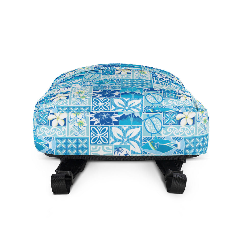 Blue Hawaiian Motif Backpack