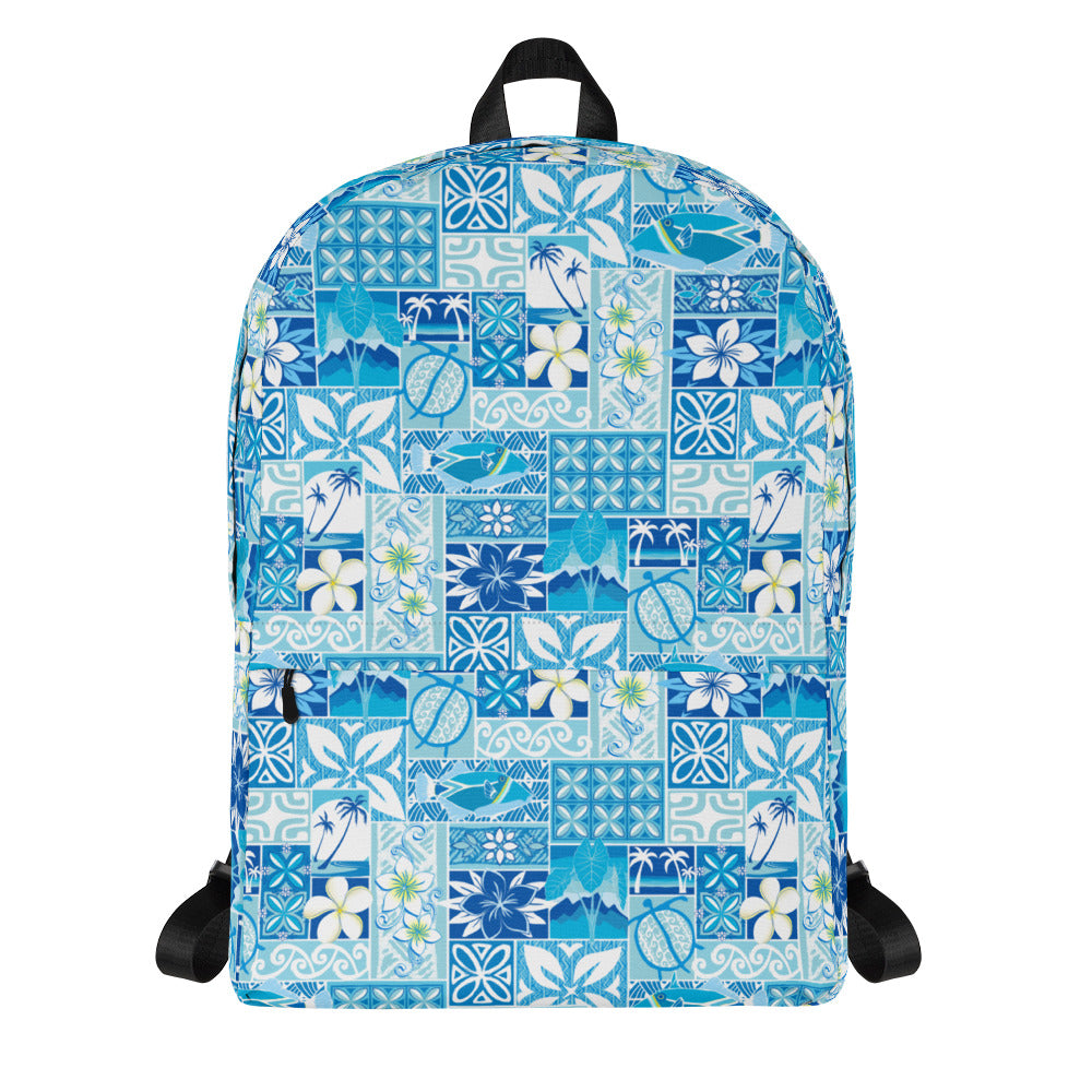 Blue Hawaiian Motif Backpack