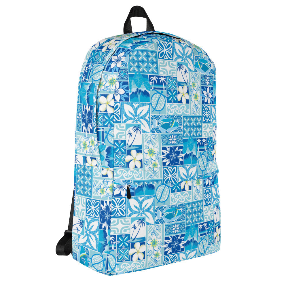 Blue Hawaiian Motif Backpack