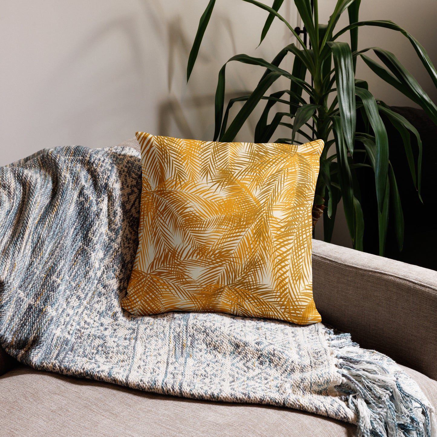 Frond Memories (marigold) Basic Pillow