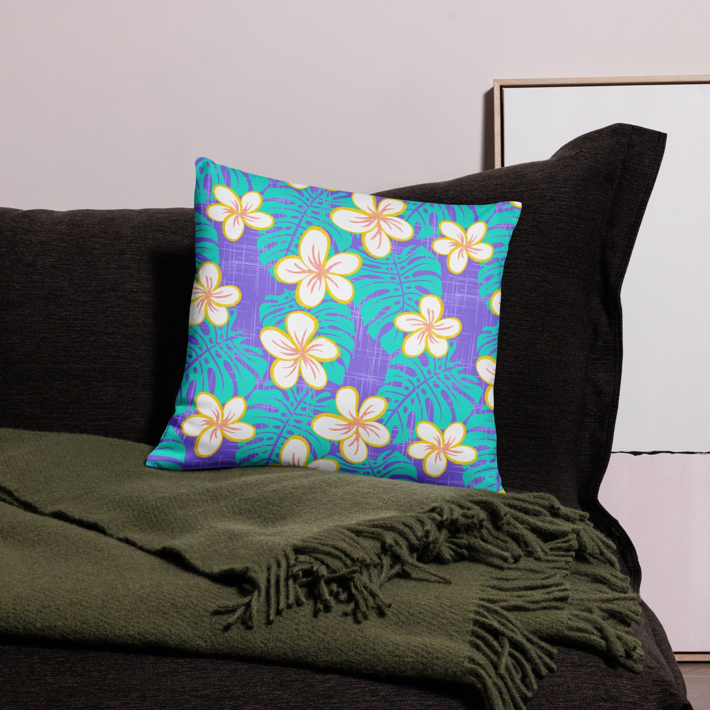 Garden's Edge Ube Blue Basic Pillow