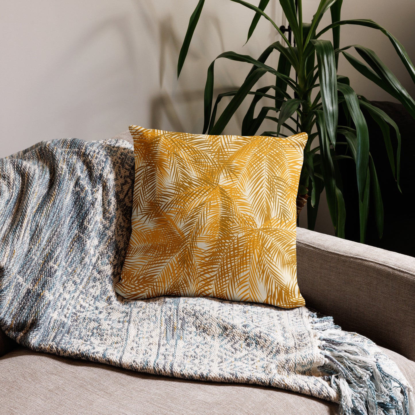 Frond Memories (marigold) Basic Pillow