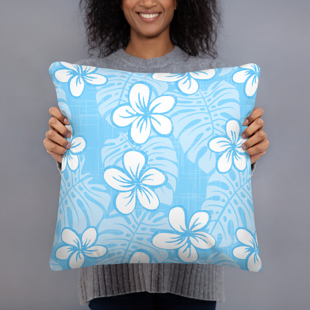 Pale Blue Garden Basic Pillow