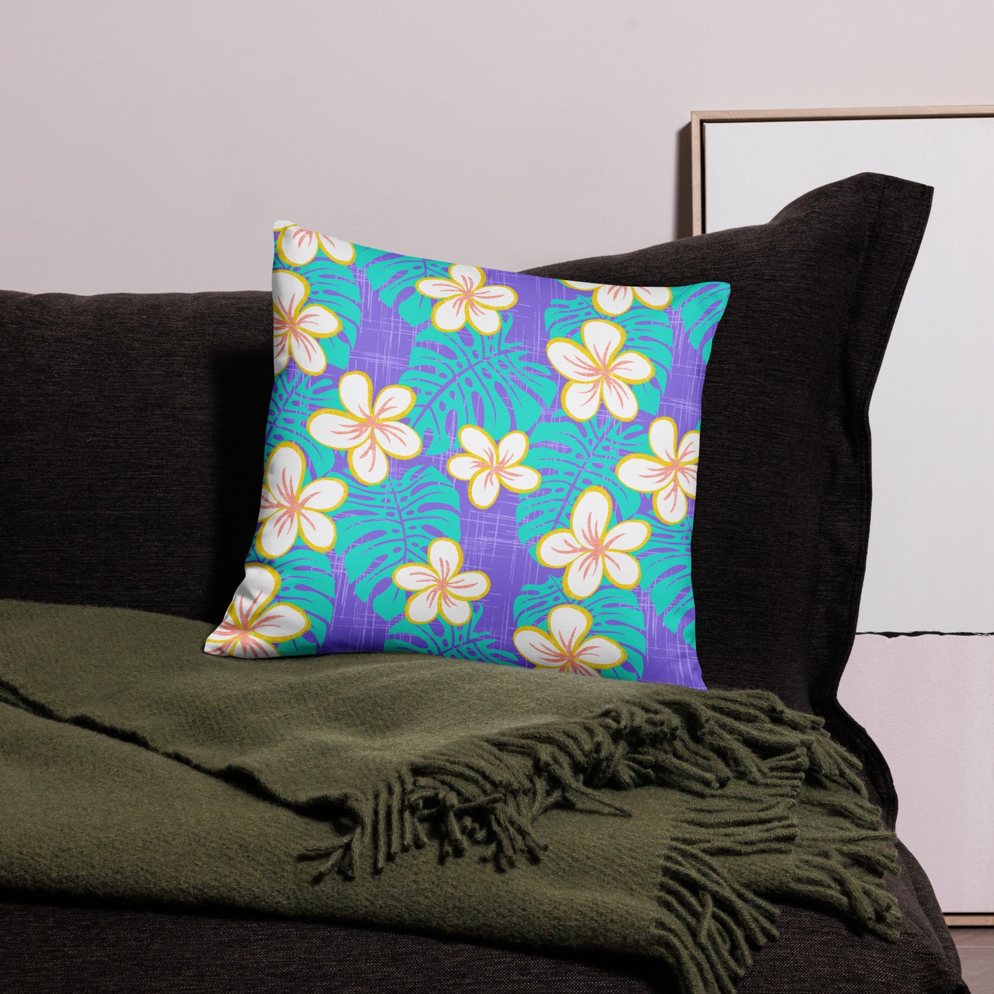 Garden's Edge Ube Blue Basic Pillow