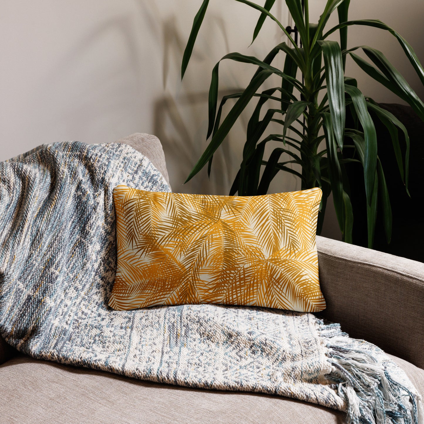 Frond Memories (marigold) Basic Pillow