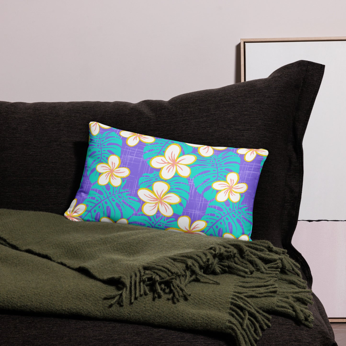 Garden's Edge Ube Blue Basic Pillow