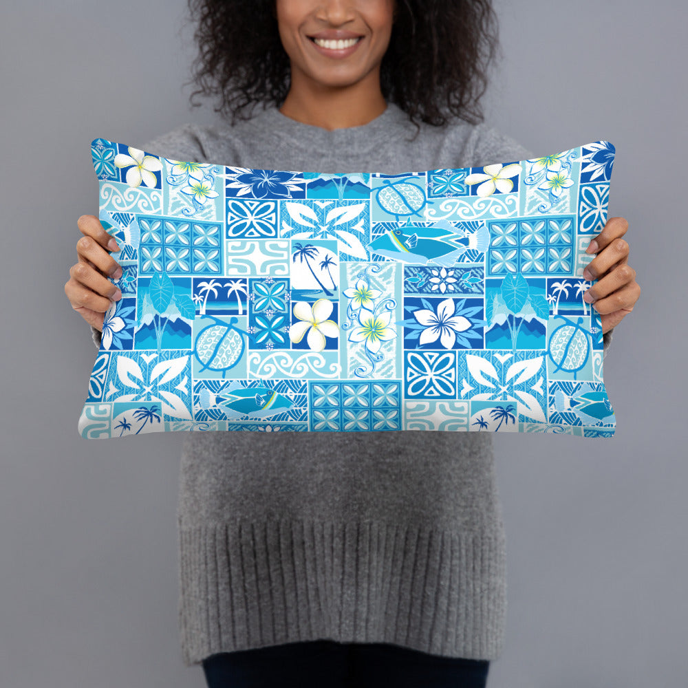 Hawaiian Blue Motif Basic Pillow