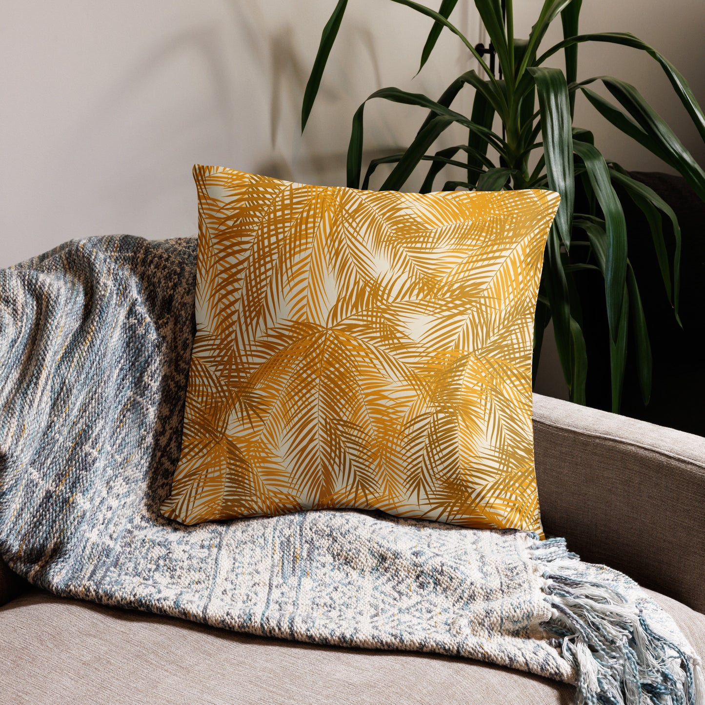Frond Memories (marigold) Basic Pillow