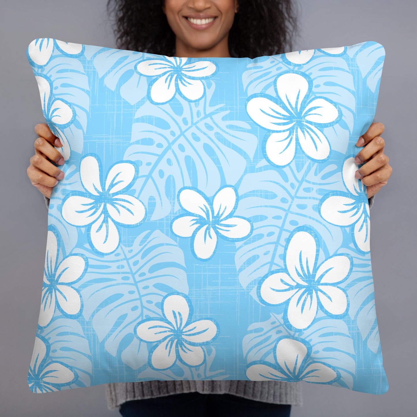 Pale Blue Garden Basic Pillow