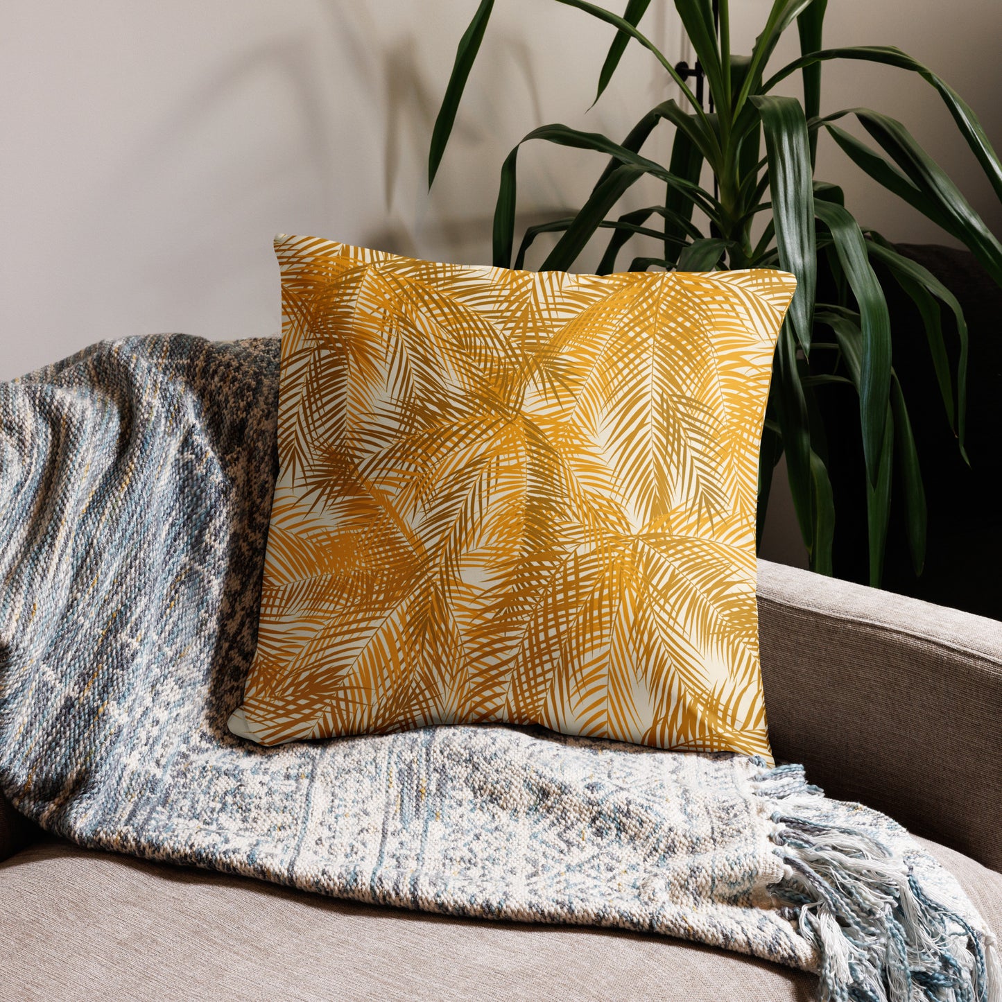 Frond Memories (marigold) Basic Pillow