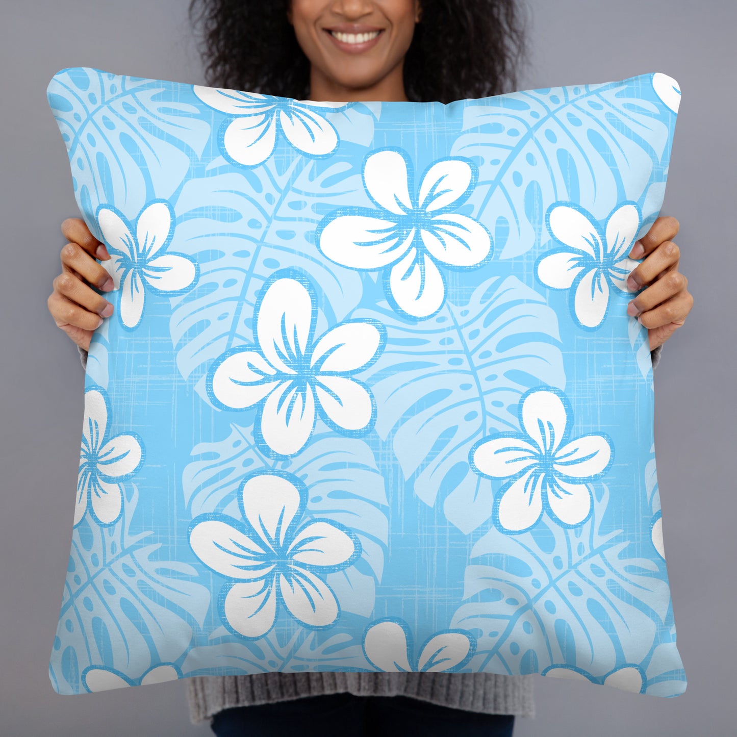 Pale Blue Garden Basic Pillow
