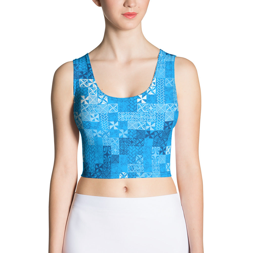 Tapa Tuesday Blue Crop Top