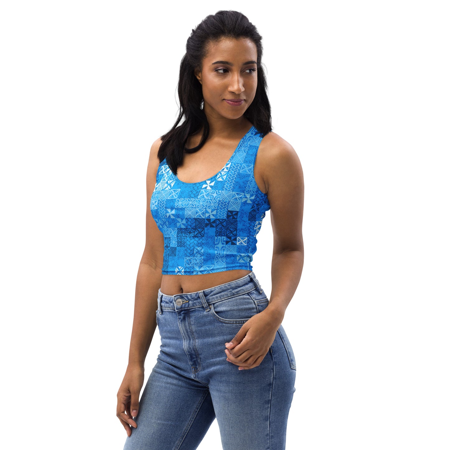 Tapa Tuesday Blue Crop Top