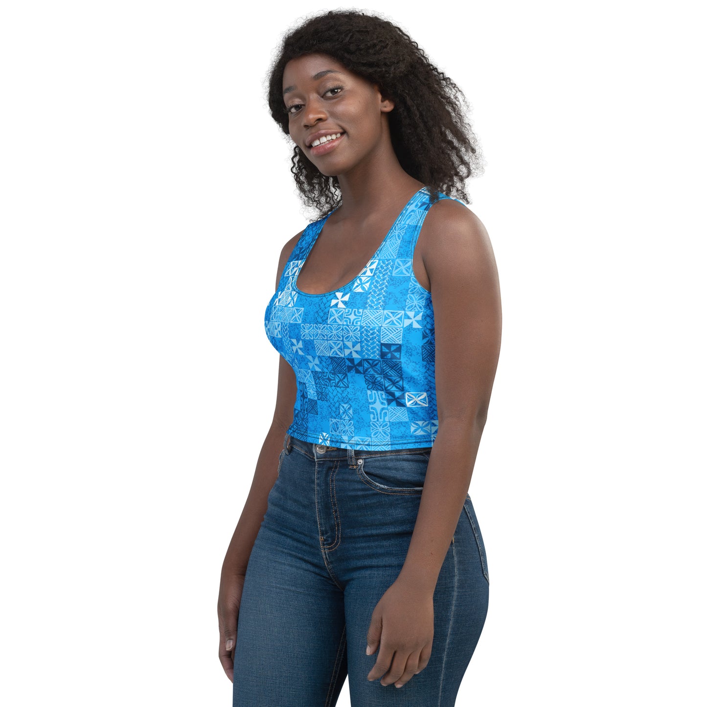 Tapa Tuesday Blue Crop Top