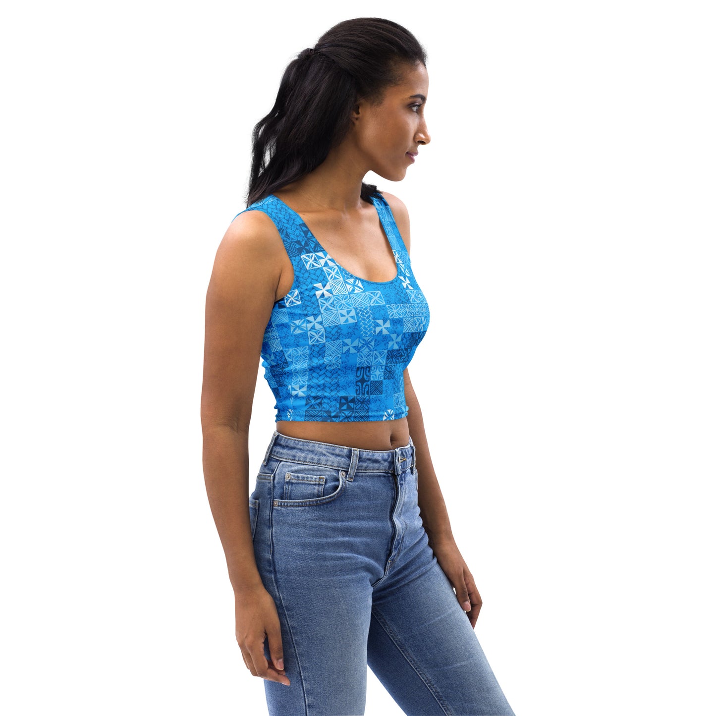 Tapa Tuesday Blue Crop Top