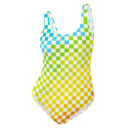 Warm & Cool Check One-Piece Swimsuit