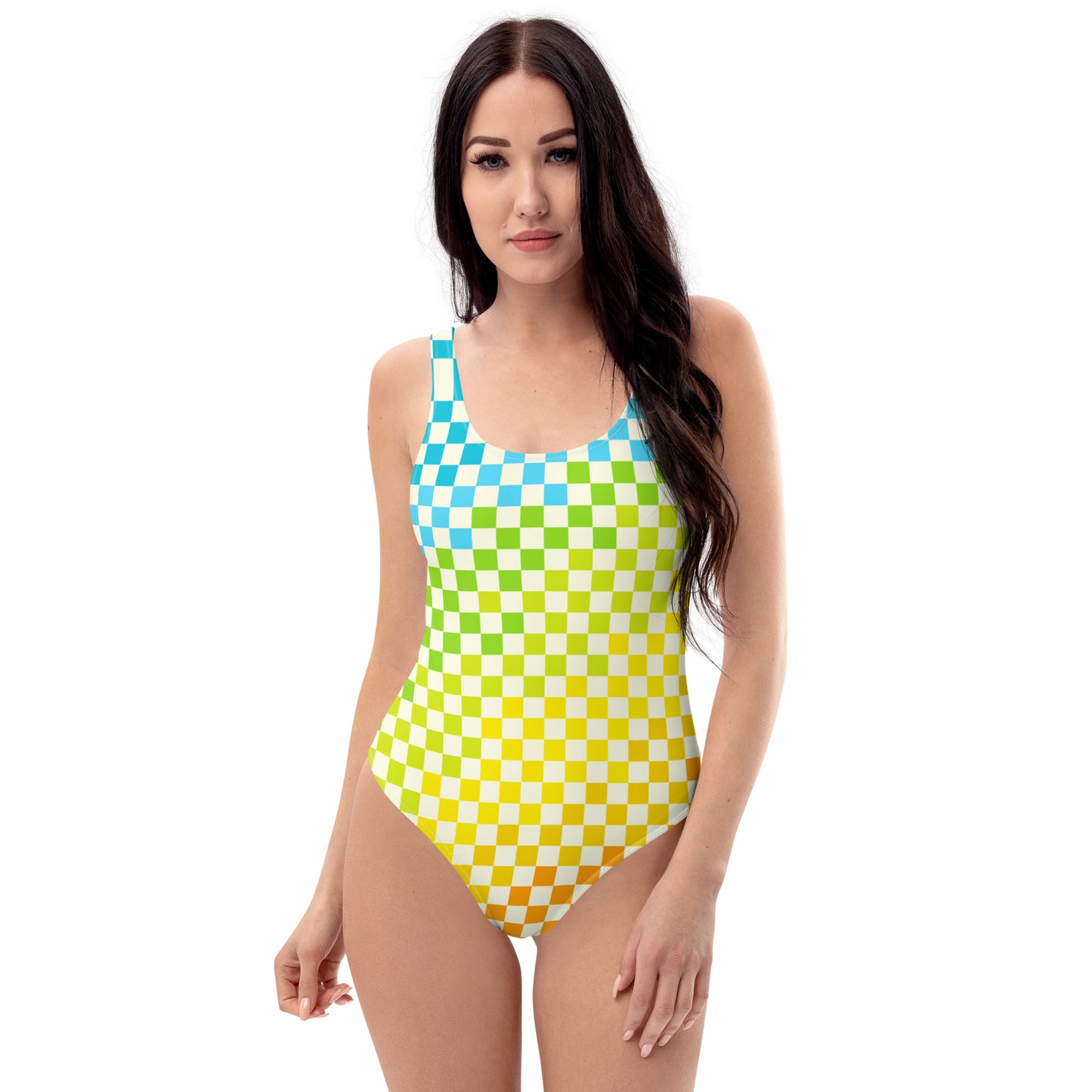 Warm & Cool Check One-Piece Swimsuit