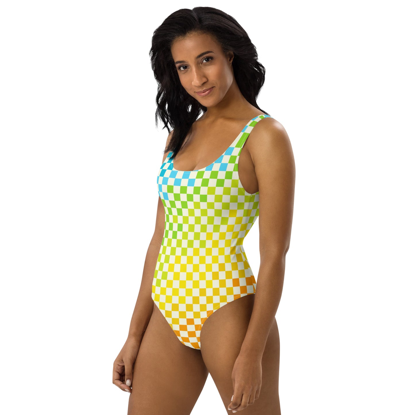 Warm & Cool Check One-Piece Swimsuit
