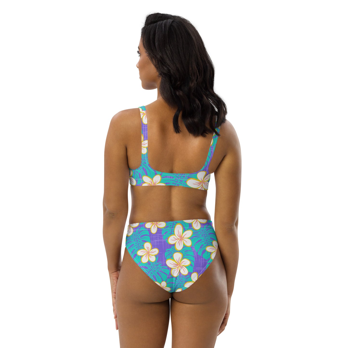 Ube Blue Recycled high-waisted bikini