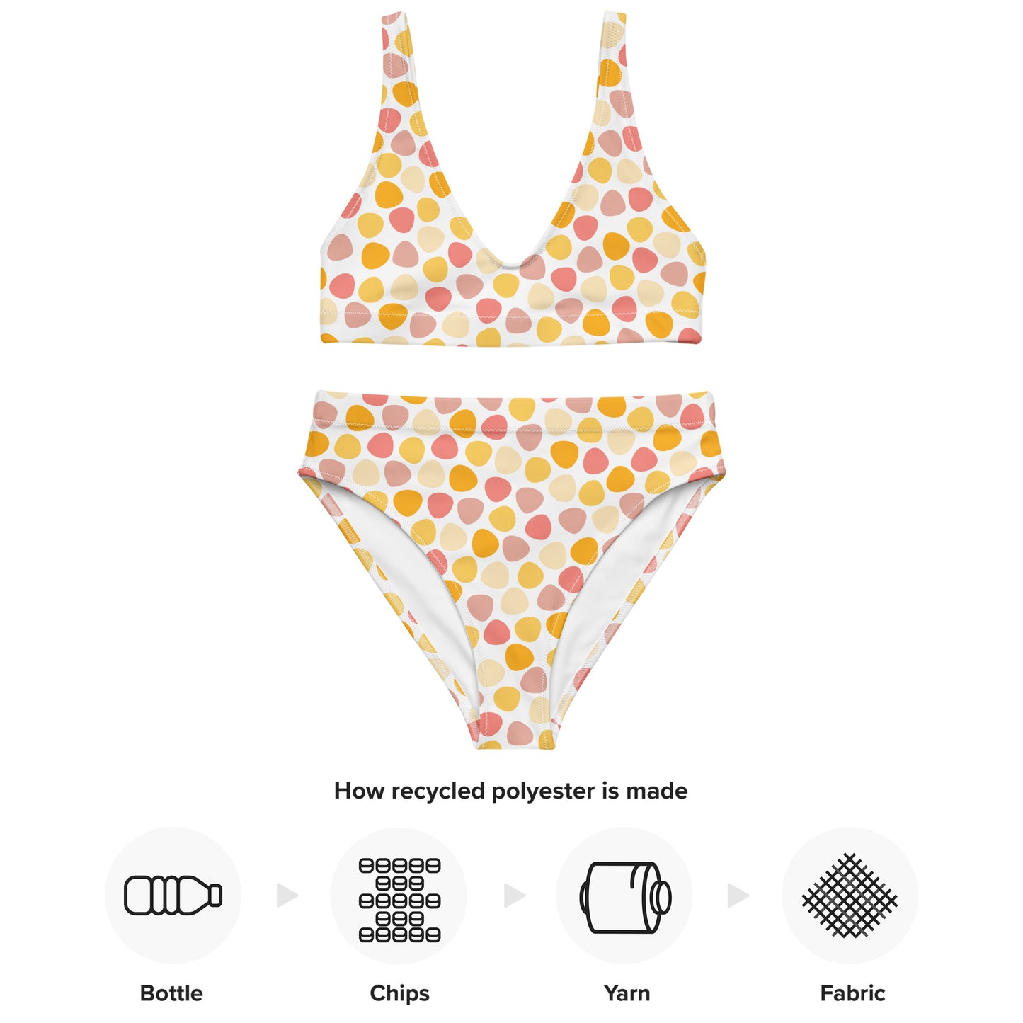 Coral Pebble Recycled high-waisted bikini