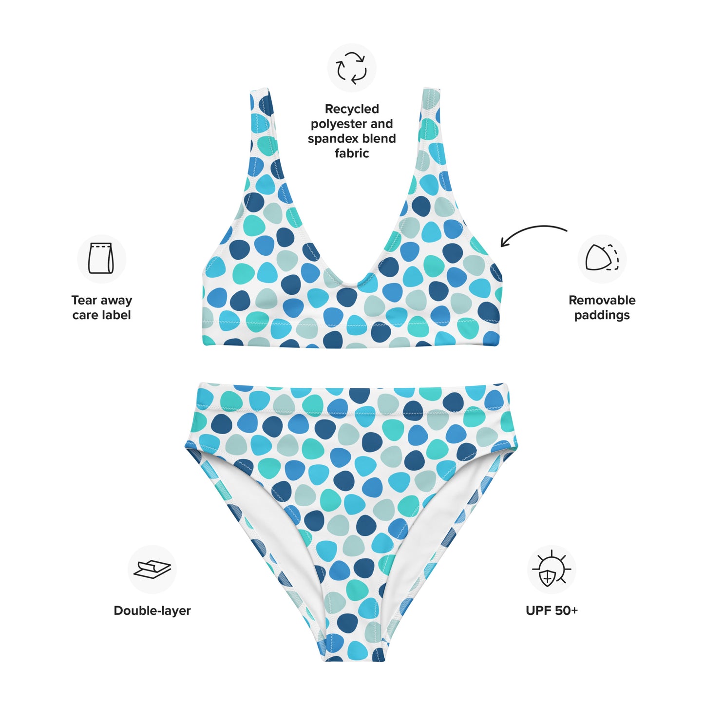 Blue Pepple Recycled high-waisted bikini