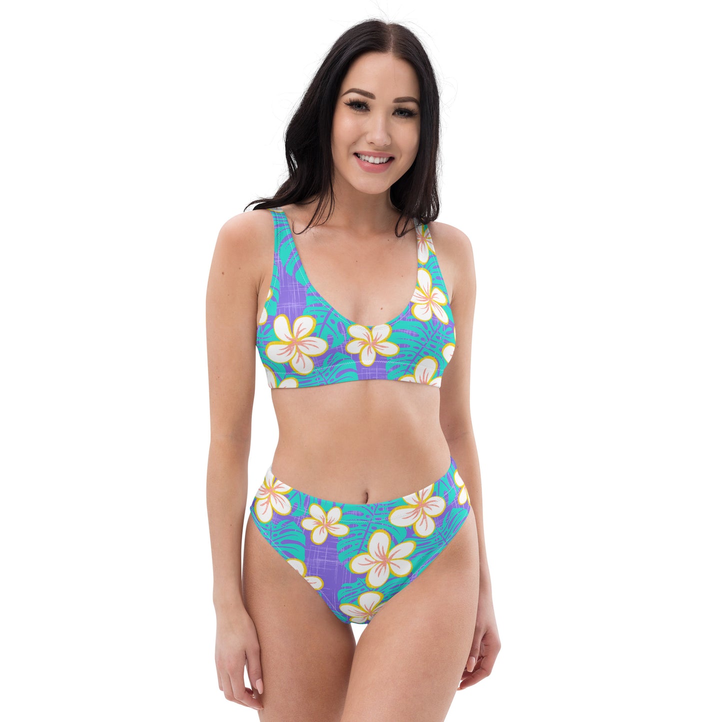 Ube Blue Recycled high-waisted bikini