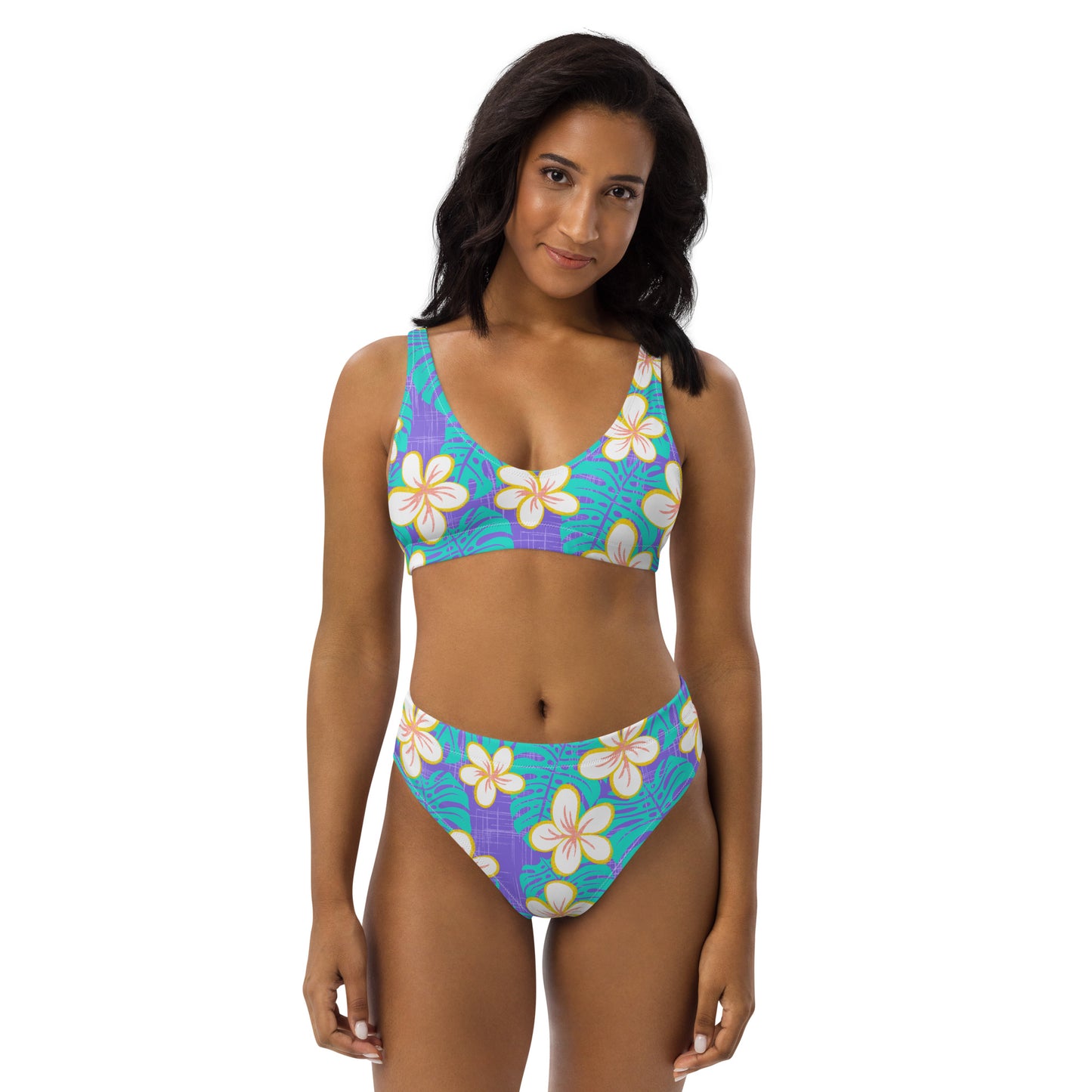 Ube Blue Recycled high-waisted bikini