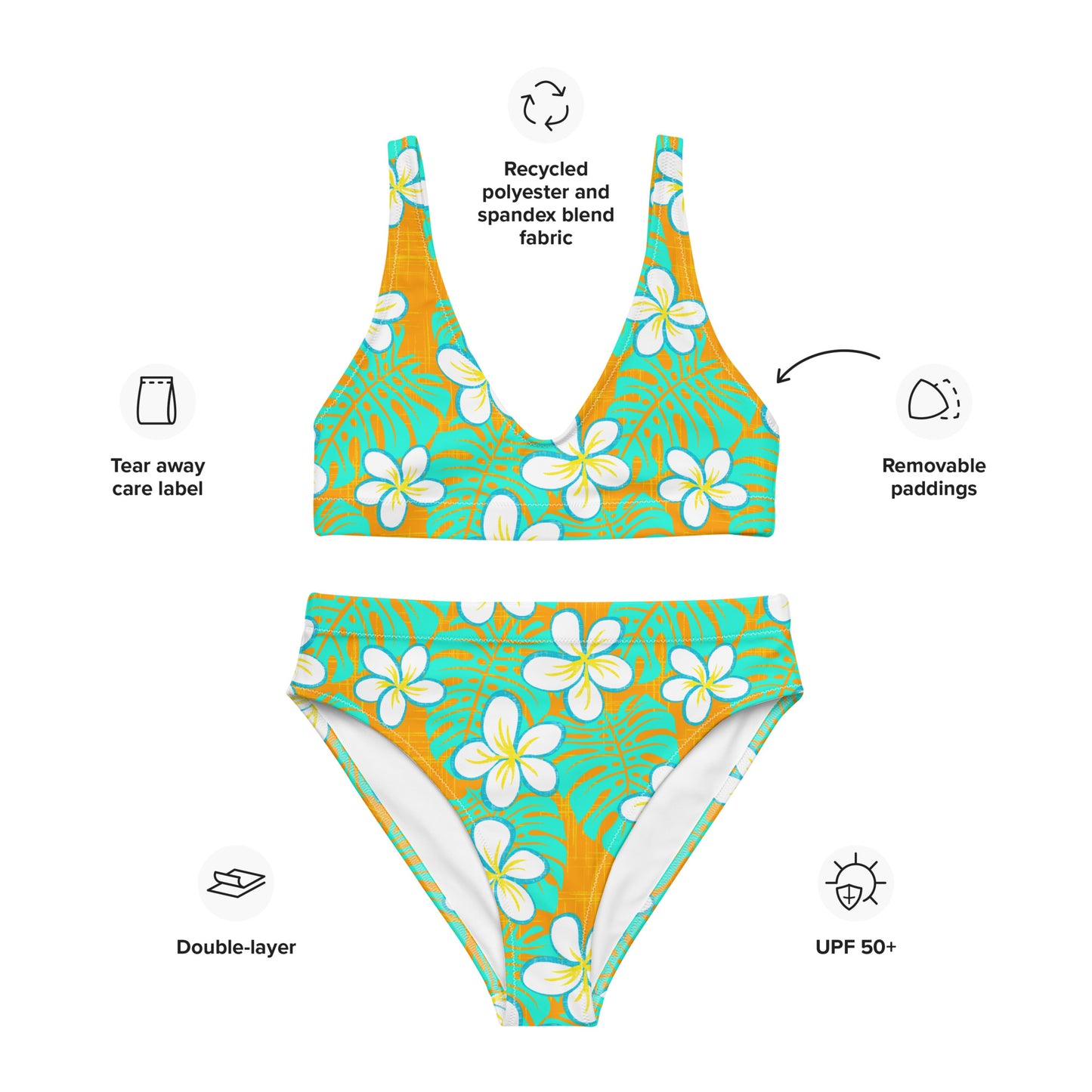 Get Tropical Recycled high-waisted bikini