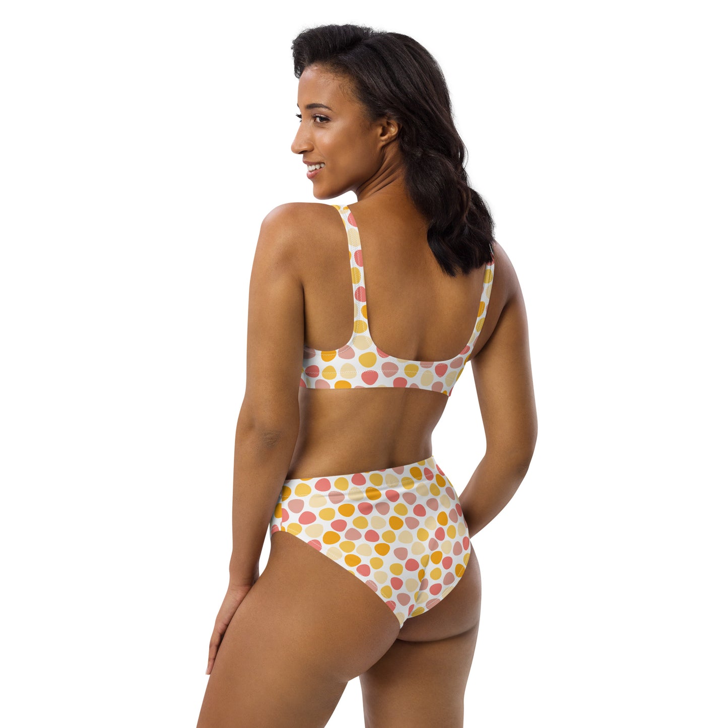 Coral Pebble Recycled high-waisted bikini