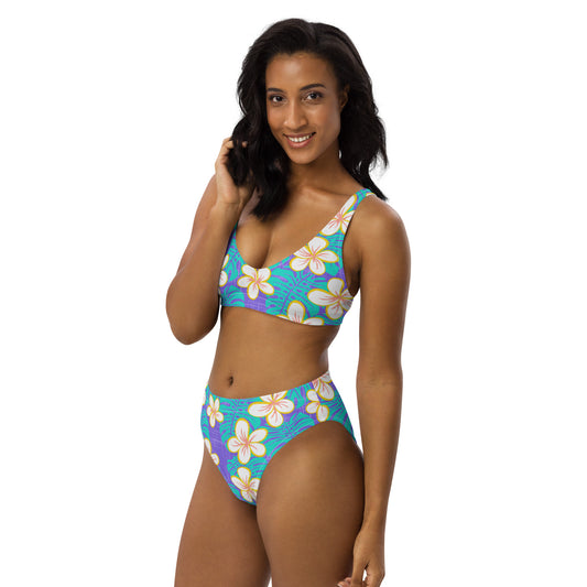 Ube Blue Recycled high-waisted bikini